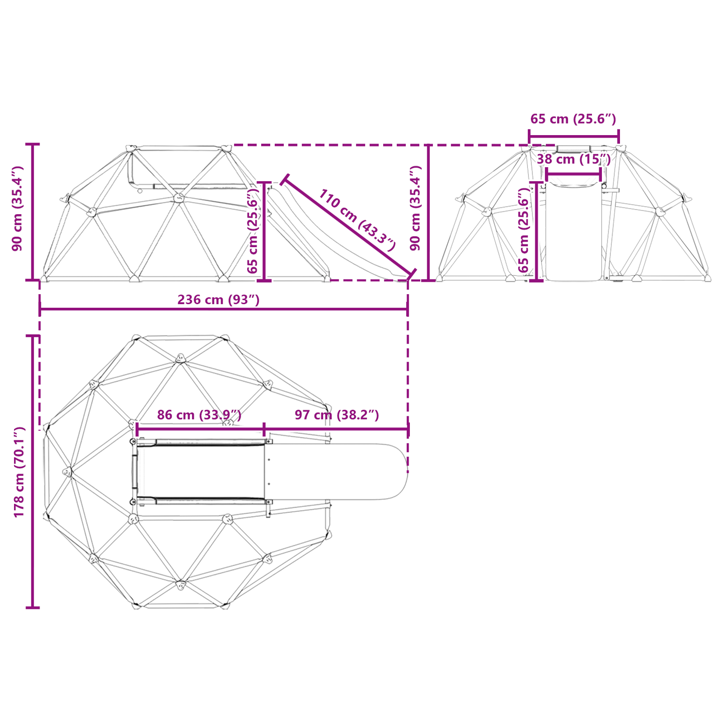Kletter Dome Blau Stahl