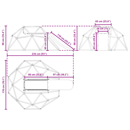 Kletter Dome Blau Stahl