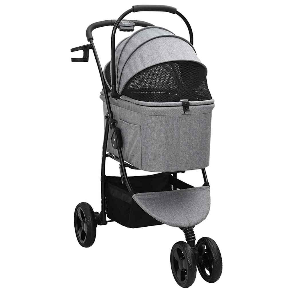 Faltbarer Haustierwagen Grau 78 x 54 x 101 cm 600D Oxford Stoff