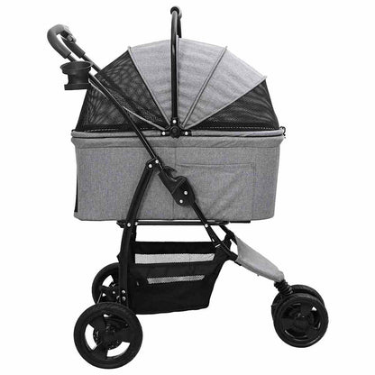 Faltbarer Haustierwagen Grau 78 x 54 x 101 cm 600D Oxford Stoff