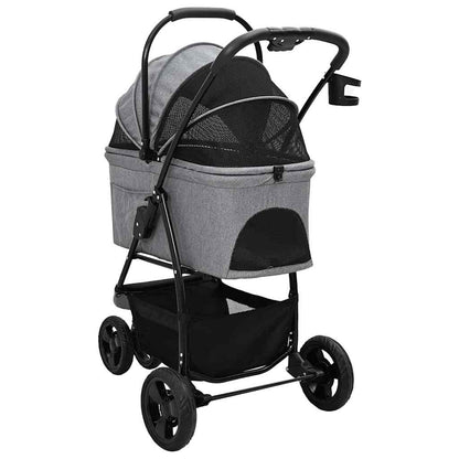 Faltbarer Haustierwagen Grau 78 x 54 x 101 cm 600D Oxford Stoff