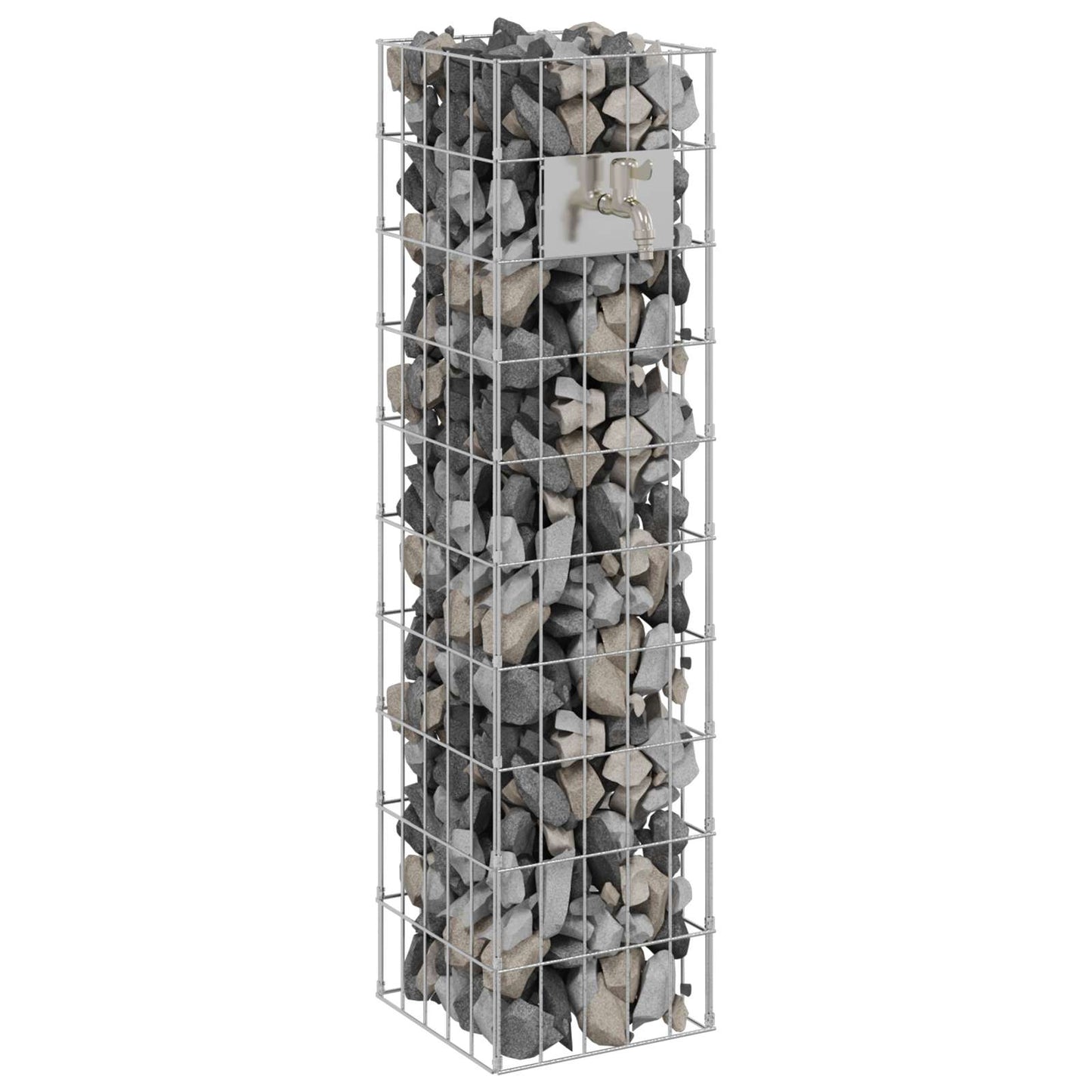 Gabionensäule Silber 25 x 25 x 100 cm Edelstahl