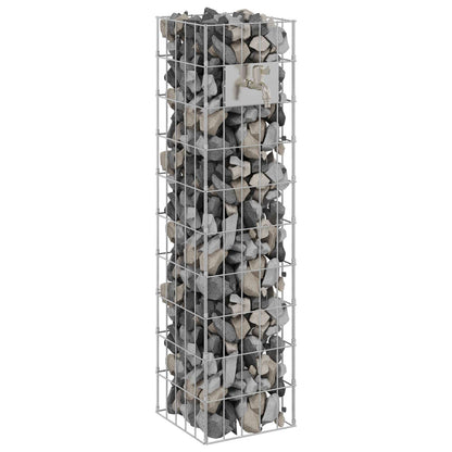 Gabionensäule Silber 25 x 25 x 100 cm Edelstahl
