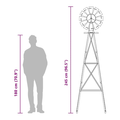 Windmühle Grau 84 x 68 x 245 cm Eisen