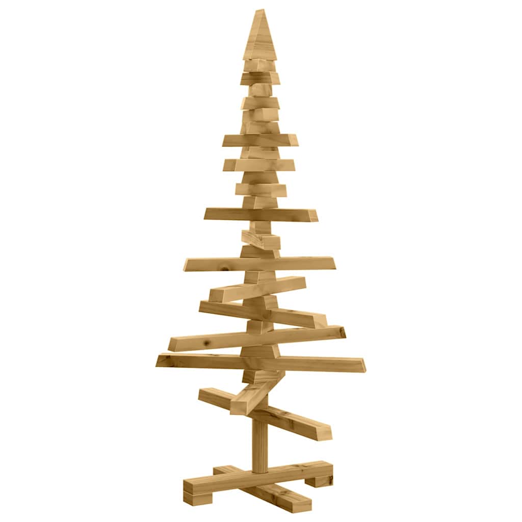 Holz Weihnachtsbaum mit Ständer Braun 90 cm Massivholz Kiefer