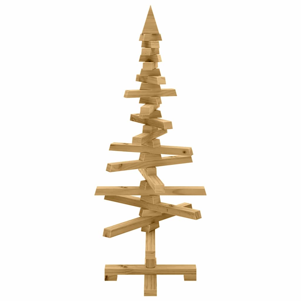 Holz Weihnachtsbaum mit Ständer Braun 90 cm Massivholz Kiefer