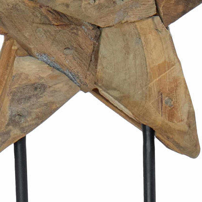 Weihnachtsstern Braun 30 x 5 x 45 cm Massivholz Teak