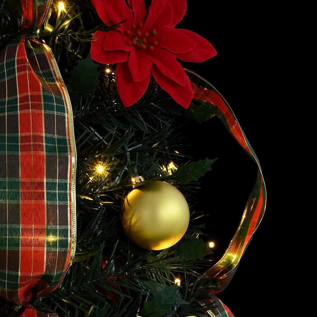 Künstlicher Weihnachtsbaum mit 200 LEDs Grün 210 cm PVC