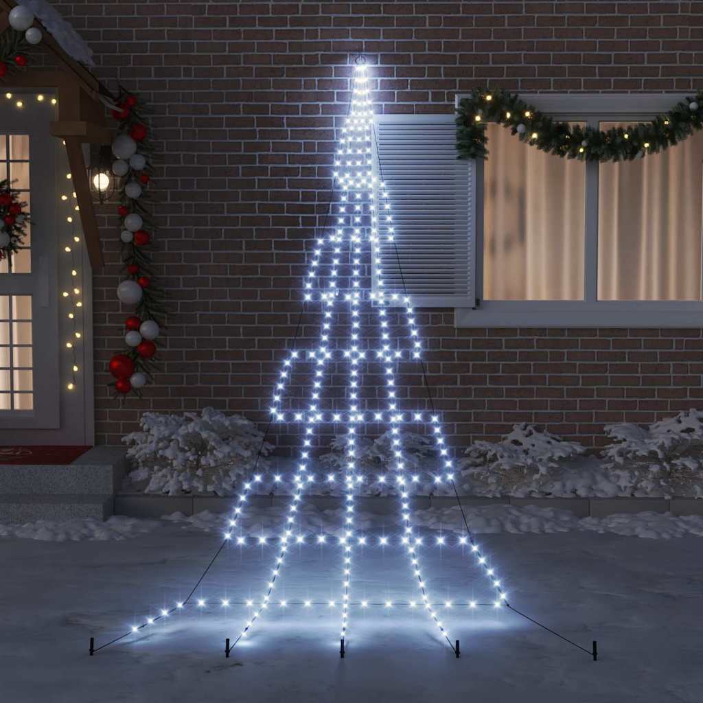 LED Weihnachtsbaum mit Erdspießen Kaltweiß 511 cm Metall