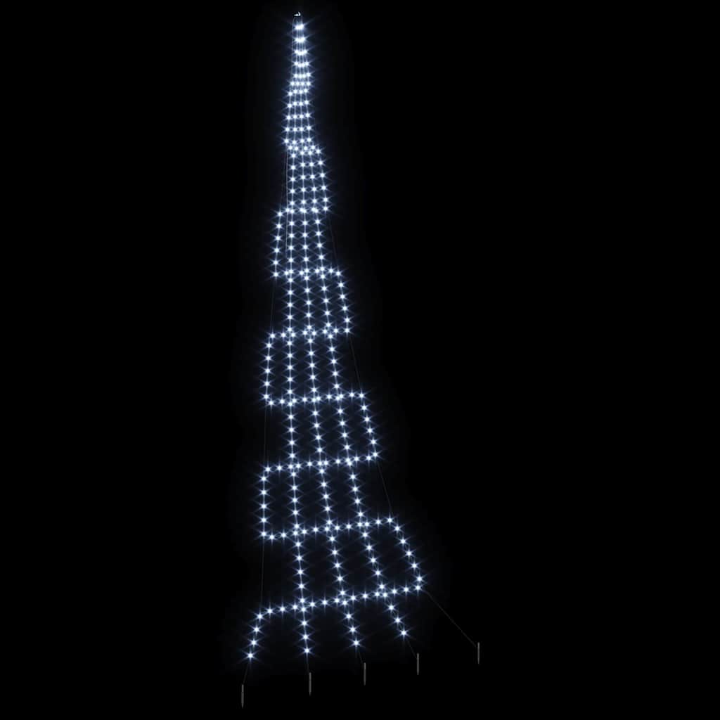 LED Weihnachtsbaum mit Erdspießen Kaltweiß 511 cm Metall