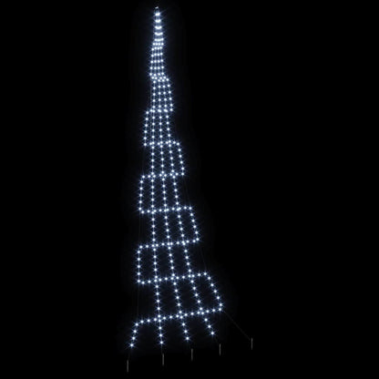 LED Weihnachtsbaum mit Erdspießen Kaltweiß 511 cm Metall