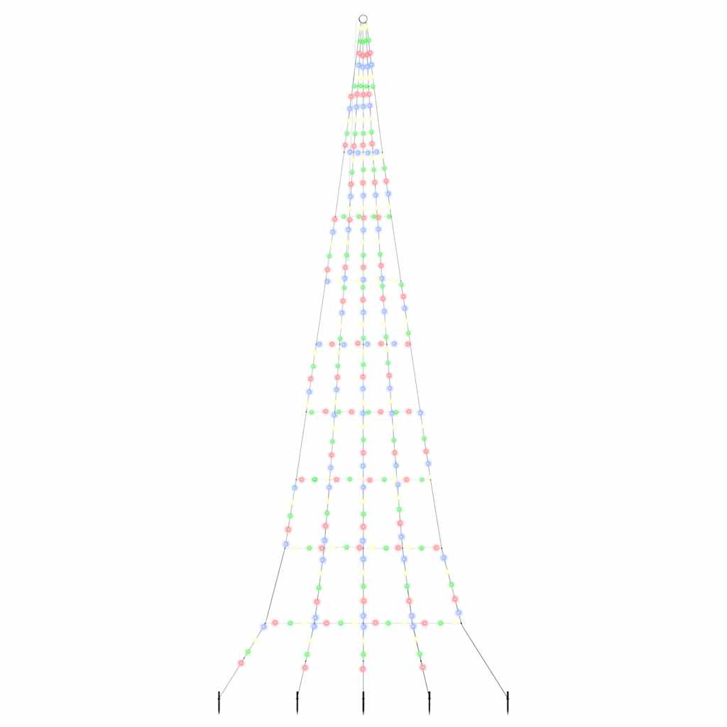 LED Weihnachtsbaum mit Erdspießen Mehrfarbig 511 cm Metall