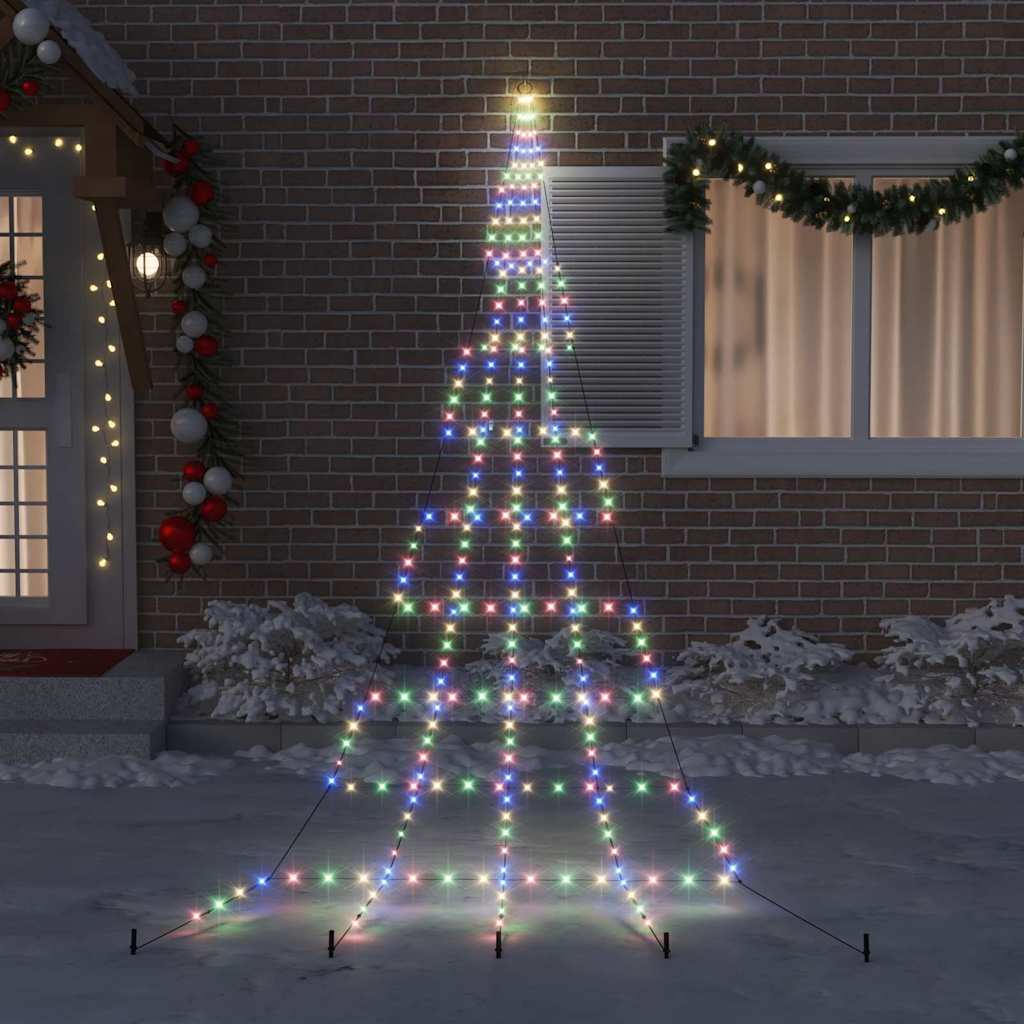 LED Weihnachtsbaum mit Erdspießen Mehrfarbig 511 cm Metall
