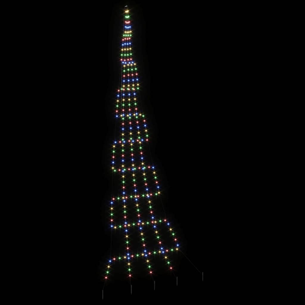 LED Weihnachtsbaum mit Erdspießen Mehrfarbig 511 cm Metall