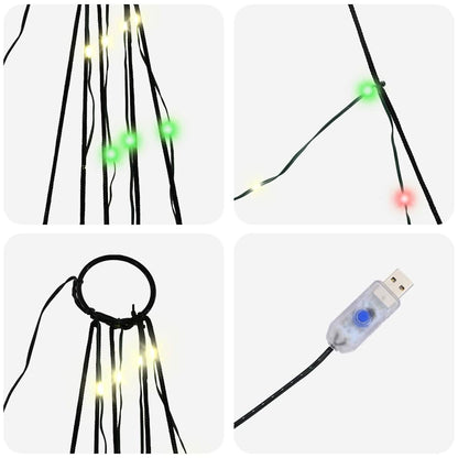LED Weihnachtsbaum mit Erdspießen Mehrfarbig 511 cm Metall