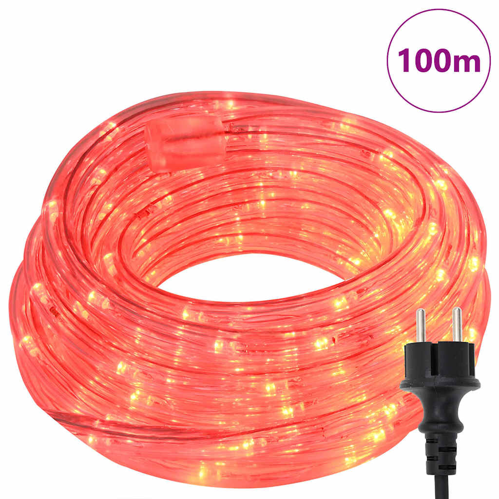 Lichtseil mit 2400 LEDs Rot 100 m PVC