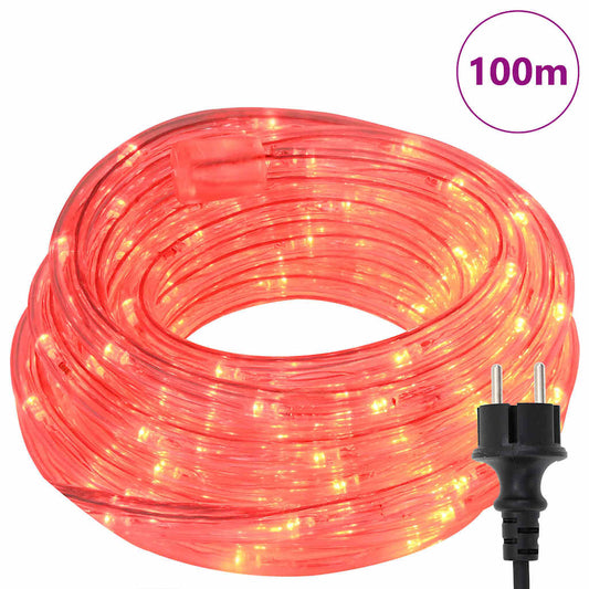 Lichtseil mit 2400 LEDs Rot 100 m PVC