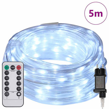 Lichtseil mit 120 LEDs Kaltweiß 5 m PVC