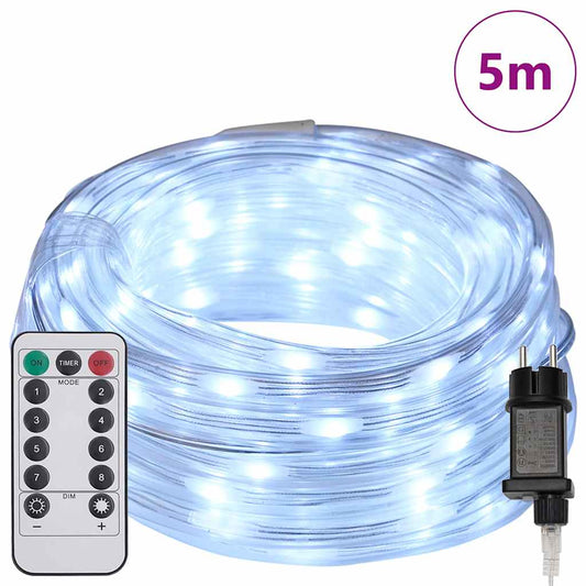 Lichtseil mit 120 LEDs Kaltweiß 5 m PVC