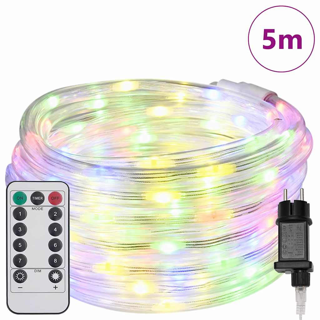Lichtseil mit 120 LEDs Mehrfarbig 5 m PVC