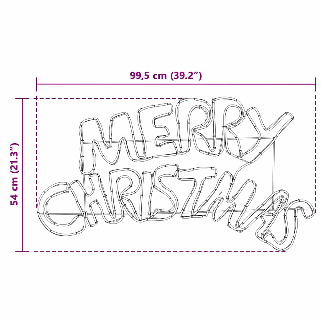 Weihnachtsschild mit 240 LEDs Mehrfarbig 100 x 50 cm PVC