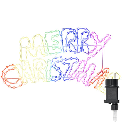 Weihnachtsschild mit 240 LEDs Mehrfarbig 100 x 50 cm PVC