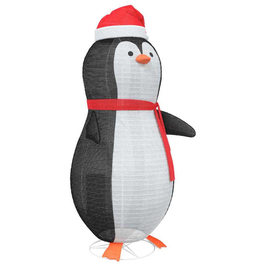 Schnee-Pinguin Figur Warmes Weiß 78 x 88 x 180 cm Stoff