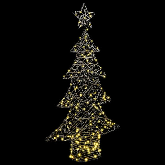 Weihnachtsbaum mit 160 LEDs Warmweiß 150 cm Rattan