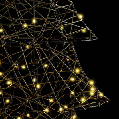 Weihnachtsbaum mit 160 LEDs Warmweiß 150 cm Rattan