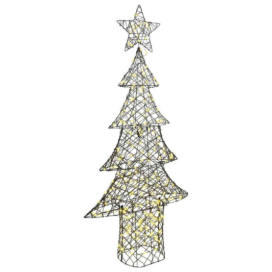 Weihnachtsbaum mit 240 LEDs Warmweiß 180 cm Rattan