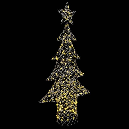 Weihnachtsbaum mit 240 LEDs Warmweiß 180 cm Rattan