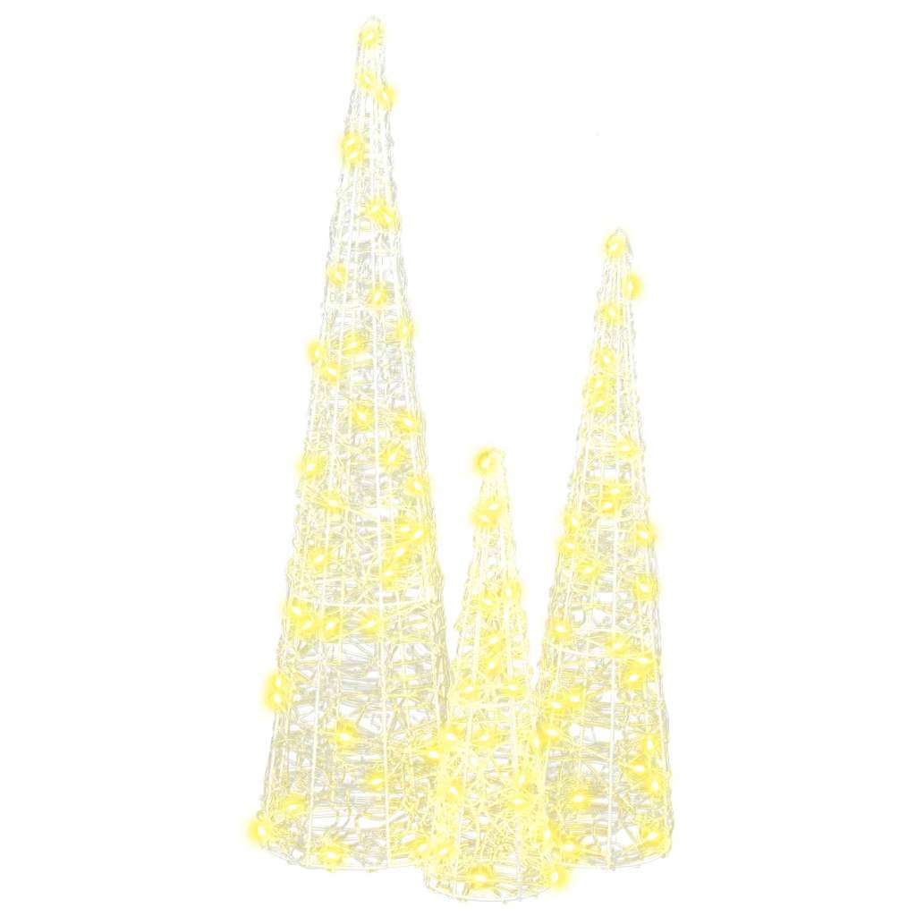 Weihnachtsbaum mit 90 LEDs 3 pcs Warmweiß 20 x 20 x 80 cm Acryl