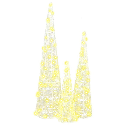 Weihnachtsbaum mit 90 LEDs 3 pcs Warmweiß 20 x 20 x 80 cm Acryl