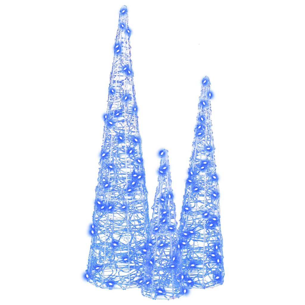 Weihnachtsbaum mit 90 LEDs 3 pcs Blau 20 x 20 x 80 cm Acryl