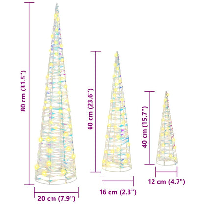 Weihnachtsbaum mit 90 LEDs 3 pcs Warmweiß 20 x 20 x 80 cm PET