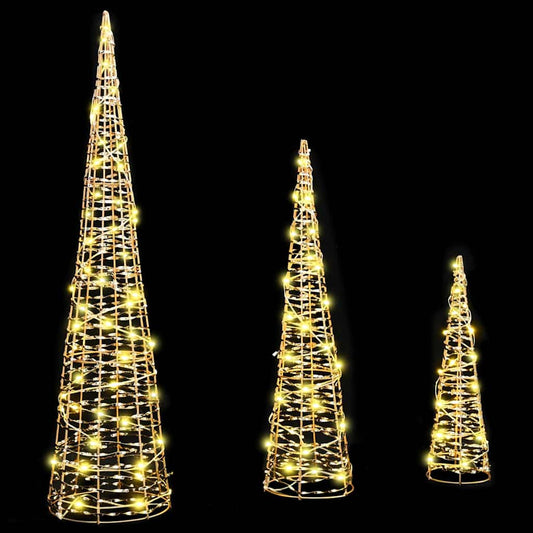 Weihnachtsbaum mit 90 LEDs 3 pcs Warmweiß 20 x 20 x 80 cm PET