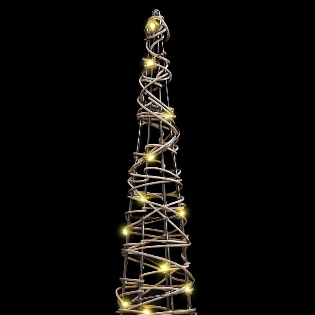 Weihnachtsbaum 3 pcs Warmweiß 20 x 20 x 80 cm Rattan