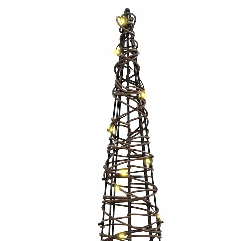 Weihnachtsbaum 3 pcs Warmweiß 20 x 20 x 80 cm Rattan