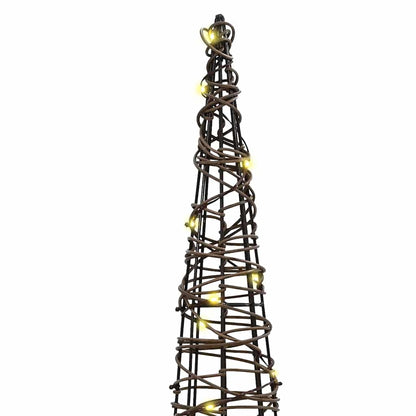 Weihnachtsbaum 3 pcs Warmweiß 20 x 20 x 80 cm Rattan