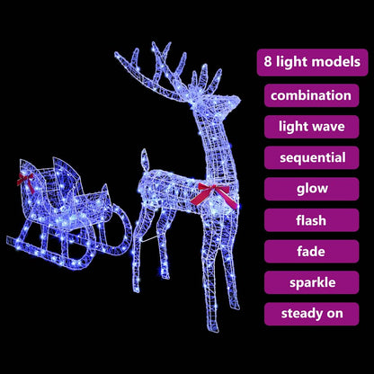 Rentier Zieh Schlitten Blau 70 x 26 x 128,5 cm Acryl