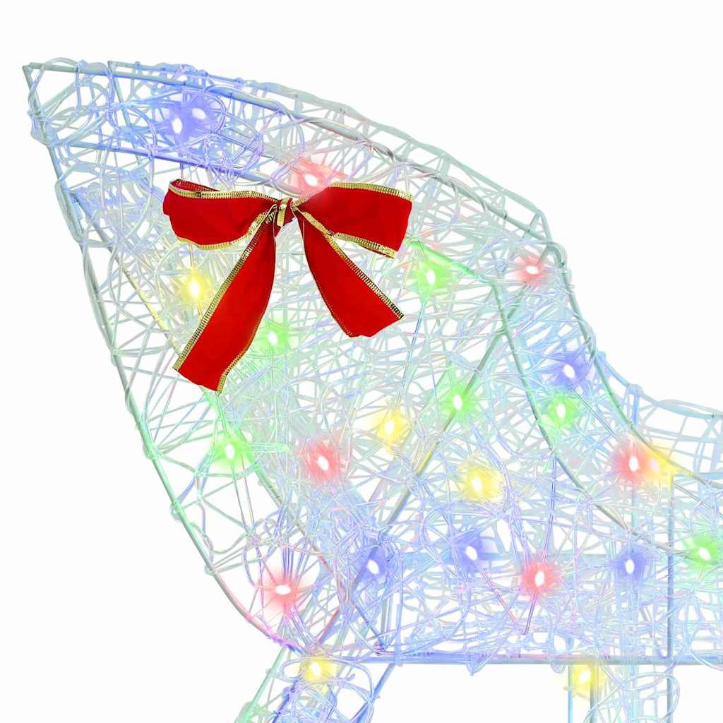 Rentier Zieh Schlitten Bunt 70 x 26 x 128,5 cm Acryl