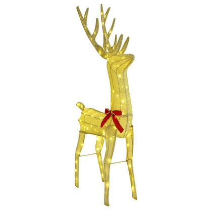 Rentier Zieh Schlitten Warmweiß 151 x 28 x 128,5 cm Stoff