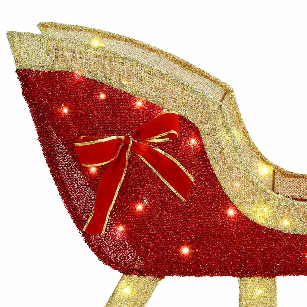 Rentier Zieh Schlitten Warmweiß 151 x 28 x 128,5 cm Stoff