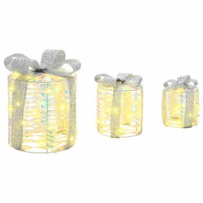 Geschenkbox Dekoration 3 pcs Warmweiß 20 x 20 x 20 cm PET