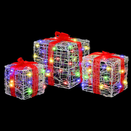 Geschenkbox mit 60 LEDs 3 pcs Mehrfarbig 20 x 20 x 20 cm Acryl