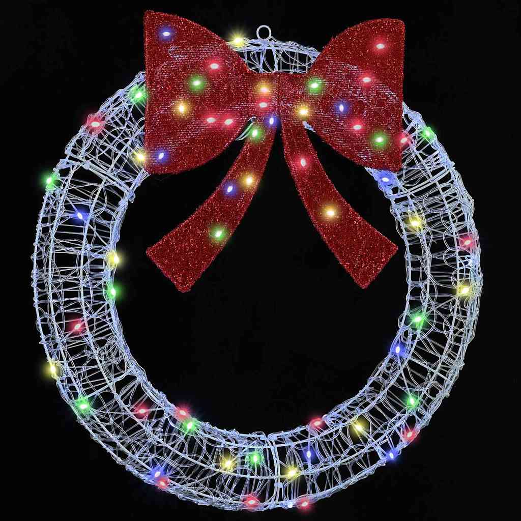 Kranz mit 60 LEDs Mehrfarbig 76 x 8,5 x 76 cm Acryl