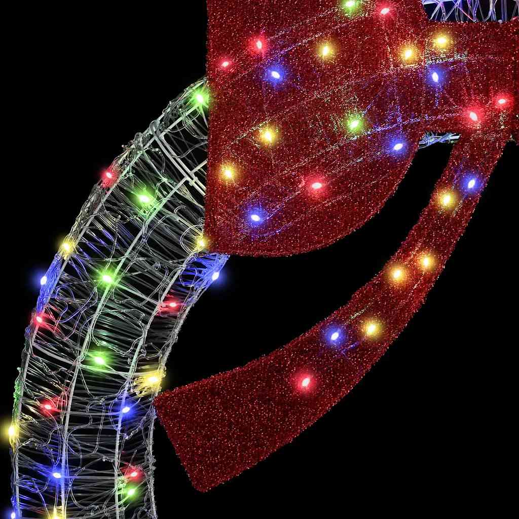 Kranz mit 60 LEDs Mehrfarbig 76 x 8,5 x 76 cm Acryl