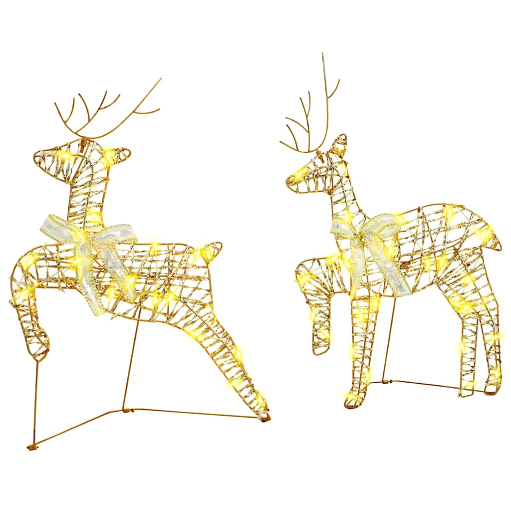 LED Rentiere mit 40 LEDs 2 pcs Warmes Weiß PET