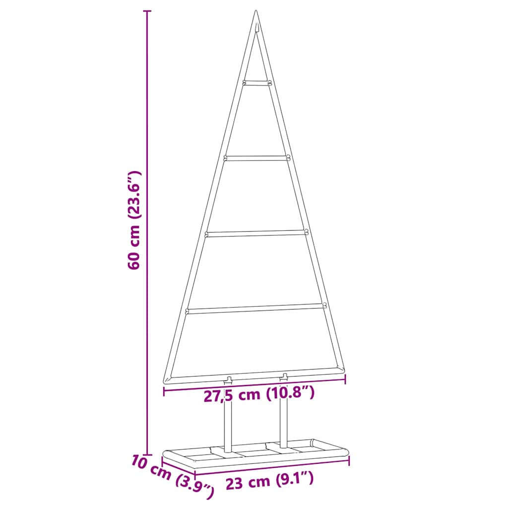 Metall Weihnachtsbaum Gold 60 cm Pulverbeschichteter Stahl