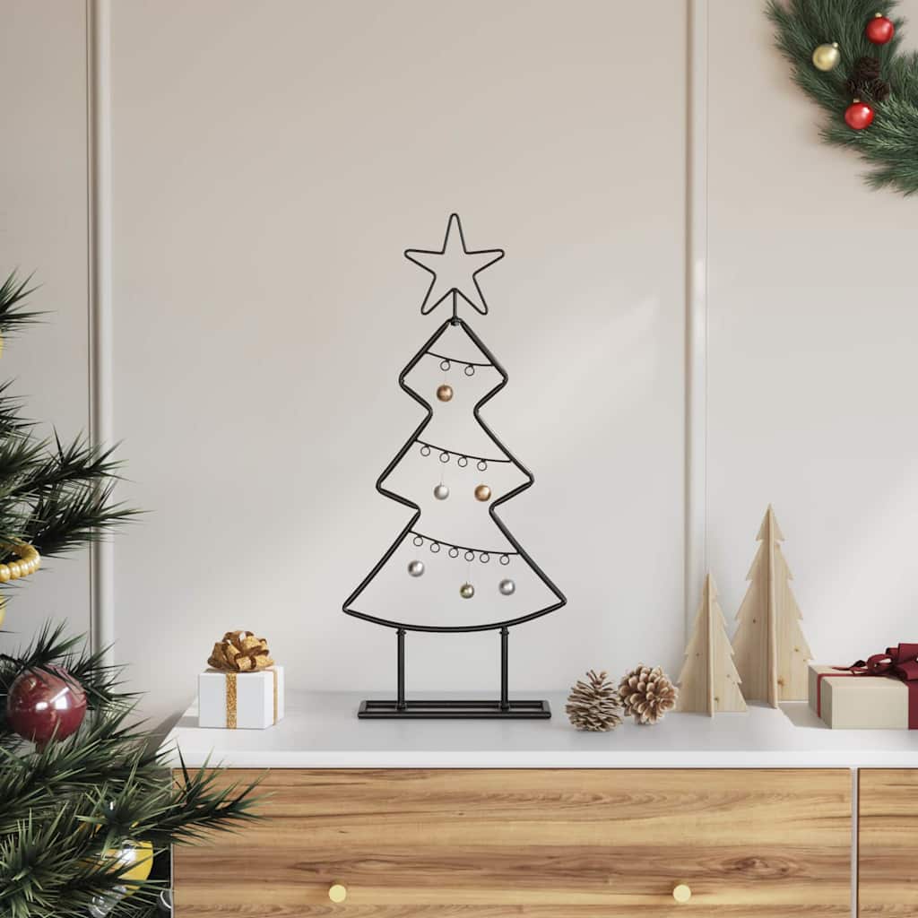 Metall Weihnachtsbaum mit Ständer Schwarz 60 cm Stahl